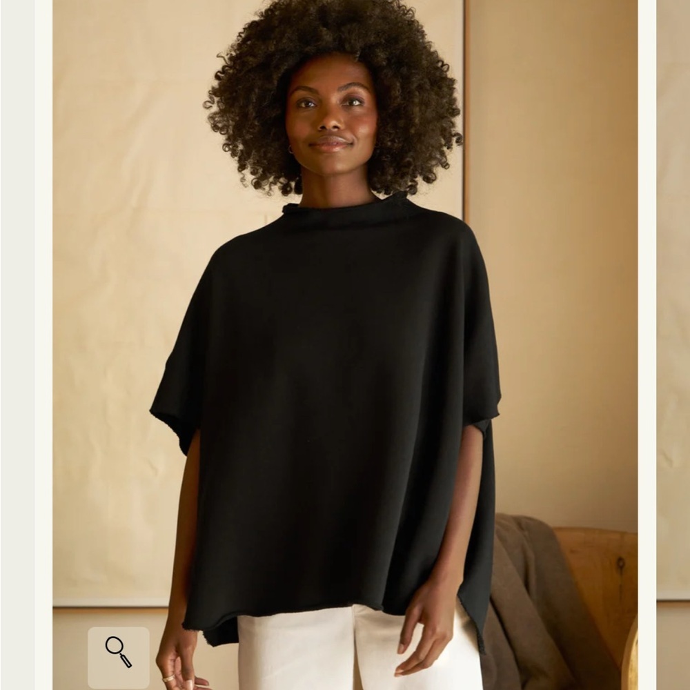 Frank & Eileen AUDREY black Funnel Neck Capelet one size